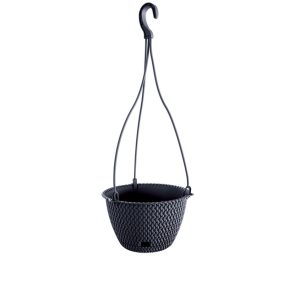 Splofy Round Függő Virágtartó Antracit 23 cm Kötött Mintázattal
