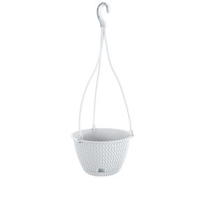 Splofy Round Függő Virágtartó Fehér 27 cm Kötött Mintázattal