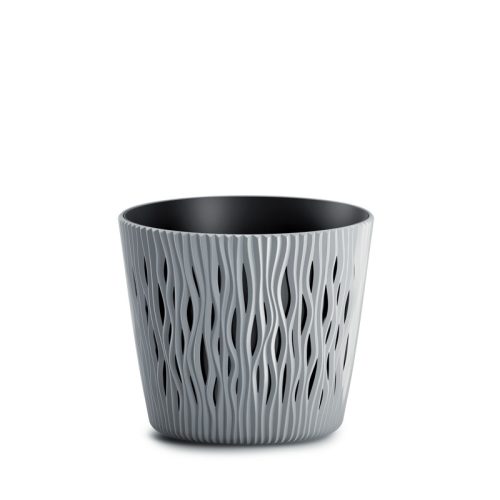 Sandy Round Hullám Mintás Virágtartó Kőszürke 19 cm