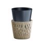 Sandy Round ECO Wood Antracit Kaspó Hullámmintával