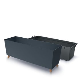 Urbi Case N Hosszú Virágtartó Antracit Fa Lábakkal 77 cm