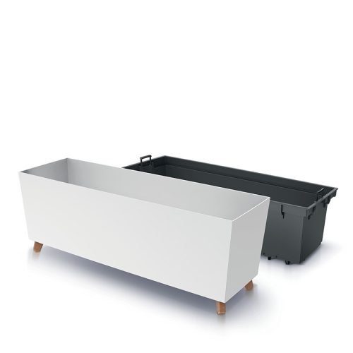 Urbi Case N Hosszú Virágláda Fehér 77 cm Fa Lábakkal