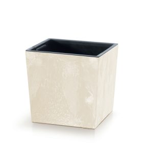   Urbi Square Alacsony Beton Hatású Virágtartó Krémszínű 24 cm