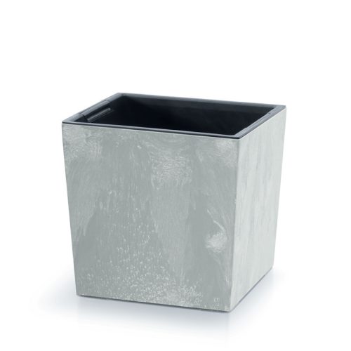 Urbi Square Alacsony Beton Hatású Virágcserép - Szürke - 29,5 cm
