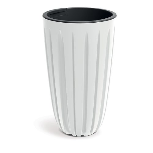 Wario Bordázott Műanyag Virágcserép Fehér 29 cm