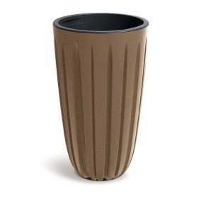 Wario ECO Wood Magas Kaspó Bordázott Natúr-Eco 29 cm