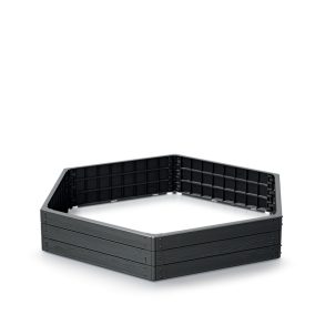 Base Woody Hatszögletű Magaságyás Antracit 148 cm