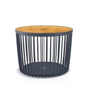   Clubo Multifunkciós Tárolókosár Antracit Fa Tetővel 59 cm