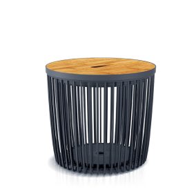 Clubo Tárolókosár Antracit Bambusz Fedéllel 38,6 cm