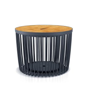 Clubo Kerti Tároló Kosár Antracit Fa Tetővel