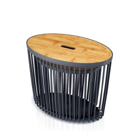 Prosperplast Clubo Tárolókosár Szett Antracit Bambusz Fedéllel