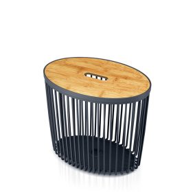 Prosperplast Clubo Multifunkciós Tárolókosár Antracit-Bambusz 44cm