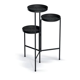 Tol Stand Háromszintes Fekete Növényállvány