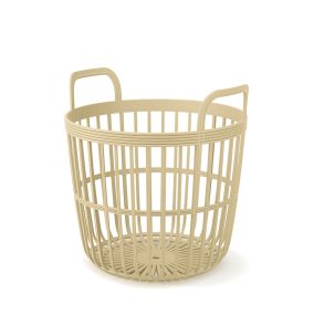Zoe Dekoratív Műanyag Tároló Kosár Homokszín 42 cm