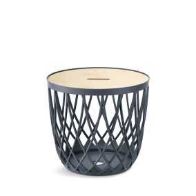 Uniqubo Rácsos Tárolóasztal Antracit Fa Tetővel