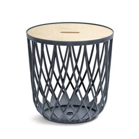 Uniqubo Rácsos Tárolóasztal Antracit Fa Tetővel