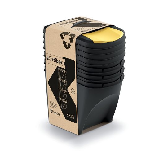 Sortibox SET4 Szelektív Hulladékgyűjtő Rendszer Fekete