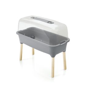   Respana Planter Wood High Set Magaslábú Palántanevelő - Kőszürke - 77 cm