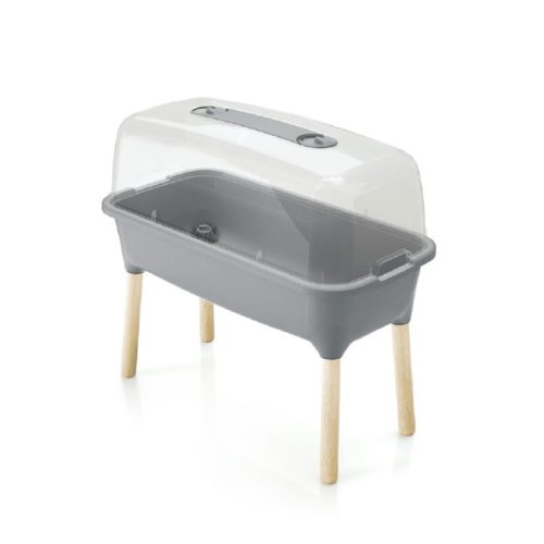 Respana Planter Wood High Set Magaslábú Palántanevelő - Kőszürke - 77 cm