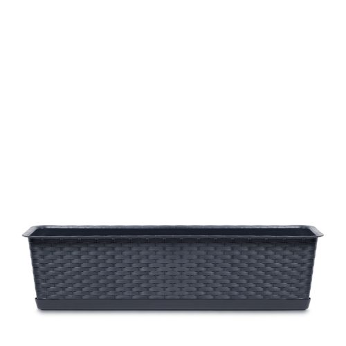 Ratolla Case P Rattan Hatású Balkonláda Antracit 49 cm