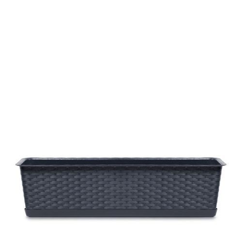 Ratolla Case P Antracit Rattan Hatású Balkonláda 68,5 cm