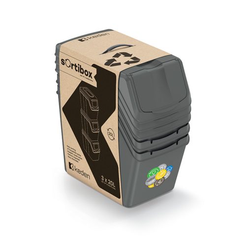 Sortibox Szelektív Hulladékgyűjtő Rendszer Kőszürke 25L