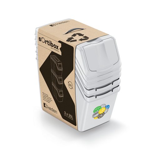 Sortibox Szelektív Hulladékgyűjtő Rendszer Szürke 25L