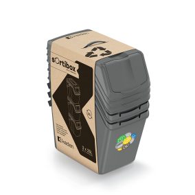 Sortibox Szelektív Hulladékgyűjtő Rendszer Kőszürke 25L