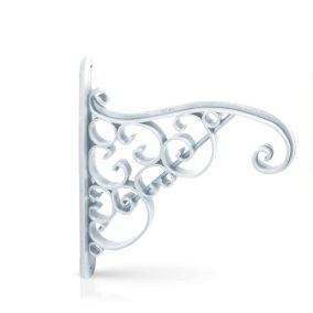 Akant Klasszikus Fehér Kovácsoltvas Virágtartó Konzol 200mm