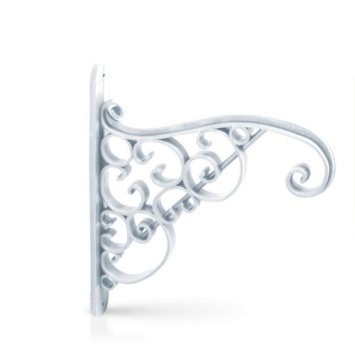 Akant Klasszikus Fehér Kovácsoltvas Virágtartó Konzol 200mm