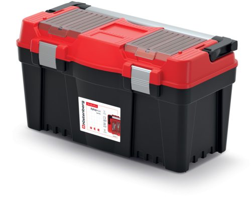 Aptop Plus 60 Professzionális Szerszámosláda Alumínium Fogantyúval - Piros-Fekete