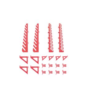 Bineer Board 20 darabos szerszámtartó akasztó készlet - piros