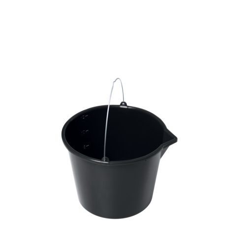 KBU12L Építőipari Vödör Kiöntővel Fekete 12L