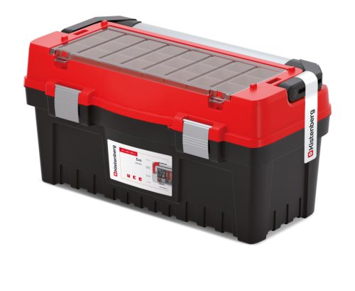Kistenberg EVO 60 Professzionális Szerszámosláda Alumínium Fogantyúval Piros-Fekete