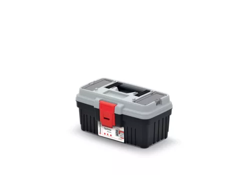 Optima 30 Szerszámosláda Polikarbonát Szürke-Fekete Dupla Rendszerezővel