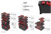 X Block Bridge KXBB5540B Moduláris Szerszámrendező Adapter Fekete