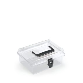 Prosperplast NUF Átlátszó Műanyag Rendszerező Doboz Fekete Fogantyúval