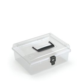 Prosperplast NUF Átlátszó Tárolódoboz Fekete Fogantyúval