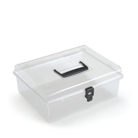 Prosperplast NUF Átlátszó Műanyag Tároló Doboz Fekete Fogantyúval
