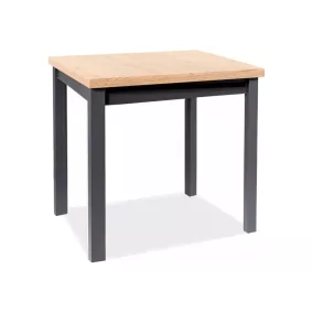   Adam 80 Négyzetes Étkezőasztal Laminált Artisan Tölgy/Matt Fekete