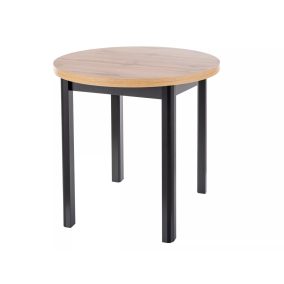   Adam Kerek Étkezőasztal Laminált Artisan Tölgy/Matt Fekete 80cm