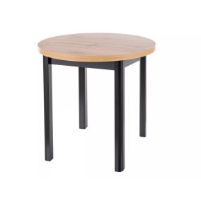   Adam Kerek Étkezőasztal Laminált Artisan Tölgy/Matt Fekete 80cm