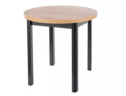 Adam Kerek Étkezőasztal Laminált Artisan Tölgy/Matt Fekete 80cm