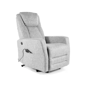   Adonis Elektromos Relax Szürke Szövet Felállást Segítő Fotel USB Töltővel