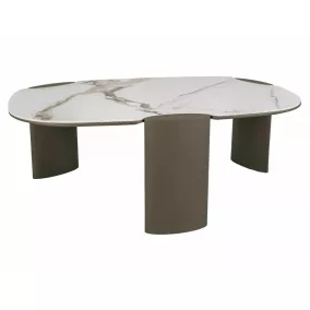   Adoro B dohányzóasztal MDF és spanyol kerámia fehér fényes / réz színű