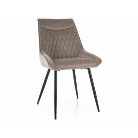   Agat Velvet Rombusz Étkezőszék Bársony Sötétbézs Fém Vázzal
