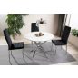   Agis Luxus Kerek Márvány Hatású Üveg Étkezőasztal Króm Lábakkal