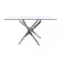 Agis II Modern Üveg Étkezőasztal Króm X-lábakkal