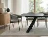 Akita modern étkezőszék szürke szövet kárpittal fekete fém vázzal