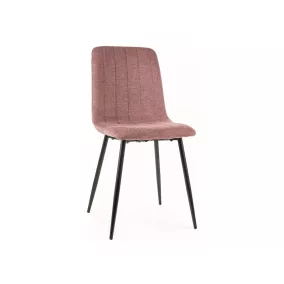   Alan Brego Étkezőszék Rózsaszín Szövet Fekete Fém Vázzal